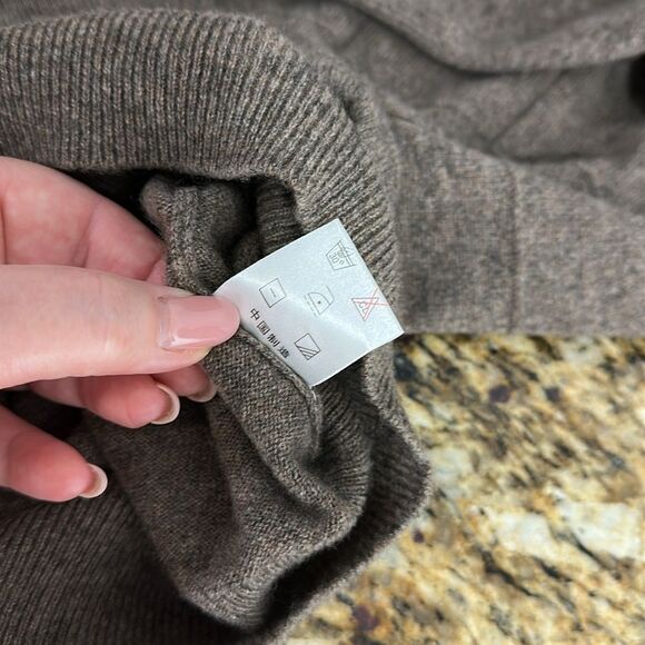 Lynon Cashmere Geo Pattern Crew Neck Men's Brown Sweater Size XL/XXL - Picture 7 of 9